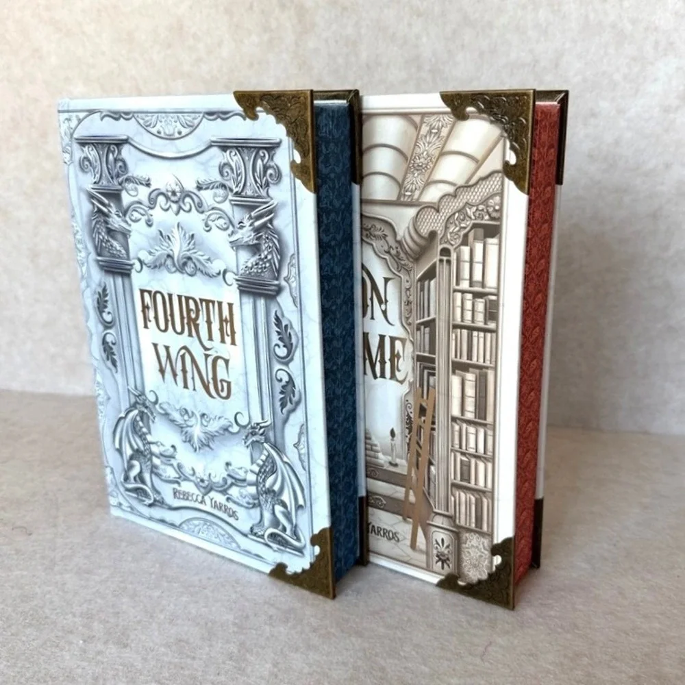 Bookish Box Fourth Wing Signed & Iron Flame w/Overlays Special Edition Set NEW